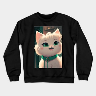 Super cute happy cat Anime style Crewneck Sweatshirt